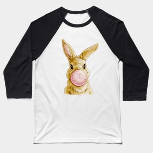 Kaninchen mit Kaugummi Baseball T-Shirt